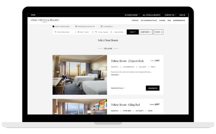 omni hotels booking engine