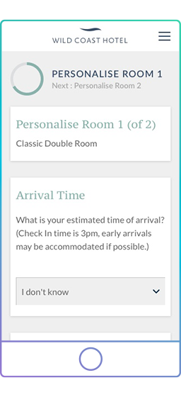 Upsell Services Third Step Online Check-in
