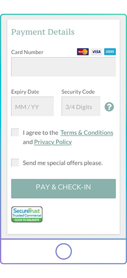 Payment Integration Fourth Step Online Check-in