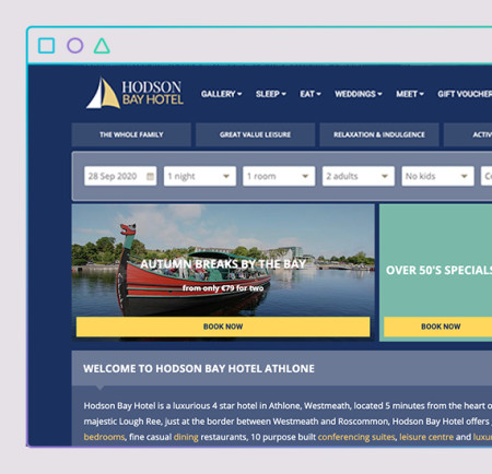 Webdesign-Projekt für Hodson Bay Hotel Group.