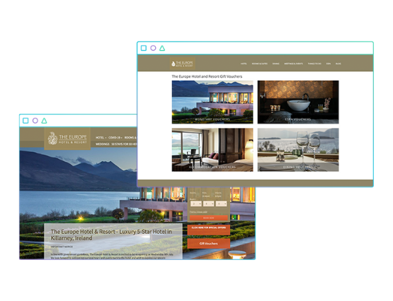 Gift Voucher Design Customised to Hotel Website